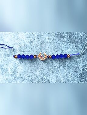 Brand New Beaded Charm Bracelet in Blue and Silver - NWT
